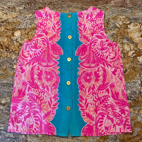 Lilly Pulitzer Iona Silk Shell Tropical Dreams - Small - Picture 14 of 16